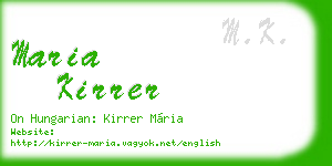 maria kirrer business card