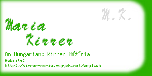 maria kirrer business card